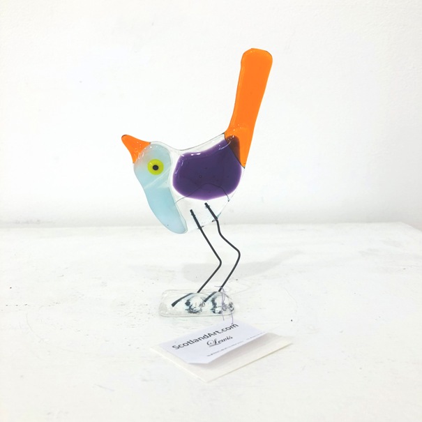 ''Lewis' - Fused Glass Bird' by artist Moira Buchanan